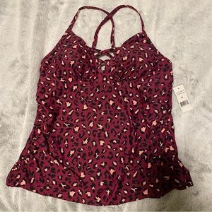 New Leopard Swimsuit Top Dip